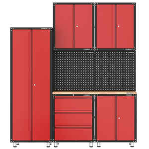 Sistema de gabinete de taller y almacenamiento de garaje de 8 piezas de metal
