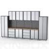 Sistema de gabinete de taller y almacenamiento de garaje de 16 piezas de metal