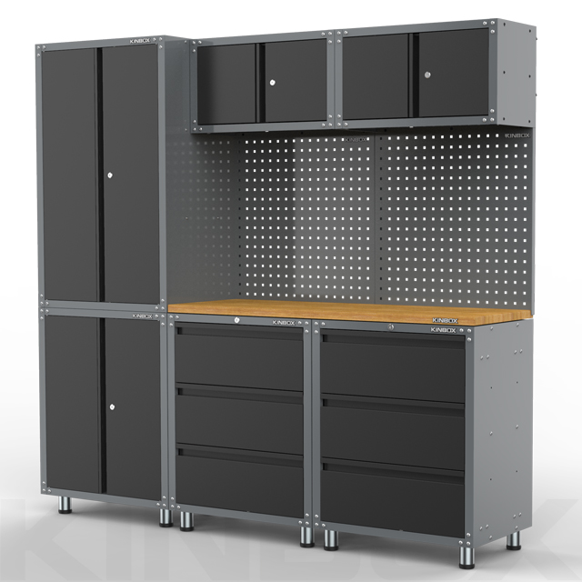 Sistema de almacenamiento de garaje de metal de 9 piezas para taller